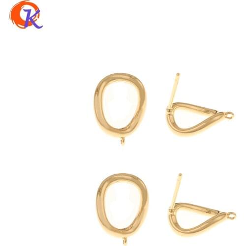 Cordial Design 50Pcs 10*13MM Jewelry Accessories/DIY Earring Making/Oval Loop Shape/Genuine Gold Plating/Hand Made/Earrings Stud