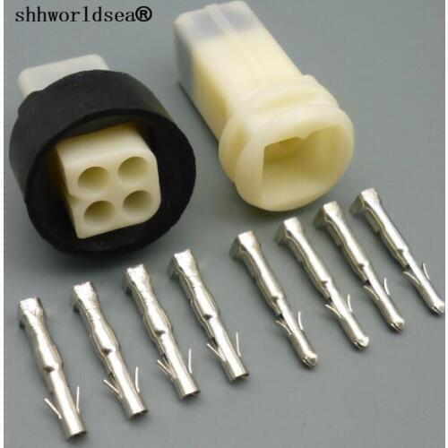 Shhworldsea 5/10/30/50/100sets 4 pin 2.3mm auto electrical wire male female connectors car electrical plug