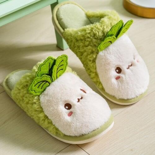 Women Men Slippers Indoor Flip Flops Winter Warm Cartoon Cute Fashion Silent Non-Slip Home Couples Shoes Slides Flat Casual