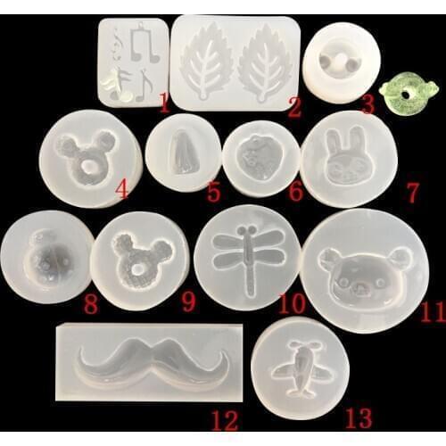 Cartoon Donut bear leaf silicone mold for jewelry pendant Resin Silicone Mould handmade epoxy resin molds
