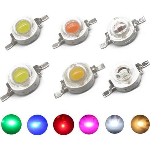 10pcs 1W 3W High Power LED Light-Emitting Diode LEDs Chip SMD Warm White Red Green Blue Yellow For SpotLight Downlight Lamp Bulb