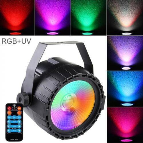 30W 90-240V Mini LED Stage Light Par Light COB RGB UV Voice Control Light with Voice Control DMX512 for DJ Bar Party KTV Stage