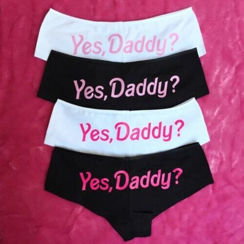 Yes Daddy Panties Women Funny Lingerie G-string Briefs Underwear T String Thongs Knickers Letter Printed Underpants