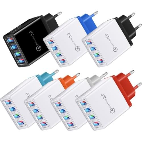 LED Luminous 4USB Color Charger 3A Phone Tablet Travel Charger Doesn’ t Support Fast Charging