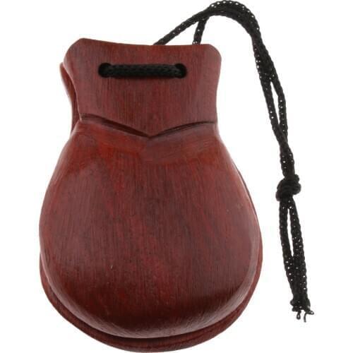 1pc Wooden Castanet Hand Clapper Brown Kids Baby Musical Instrument Toy