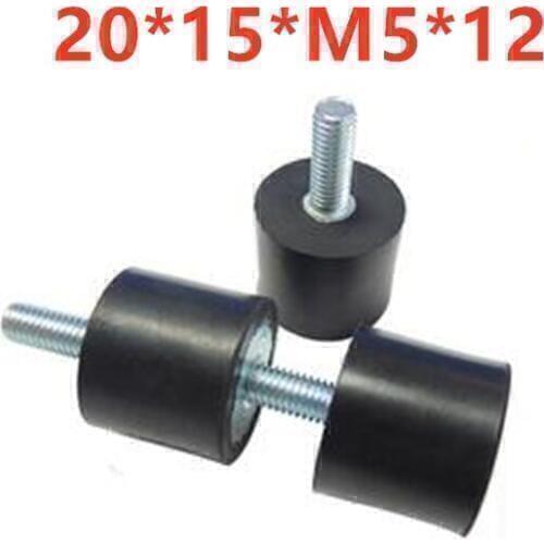 10PCS 20 * 15 * M5 * 12 black cylindrical single head screw foot pad M5 screw anti-collision rubber pad adjust the foot