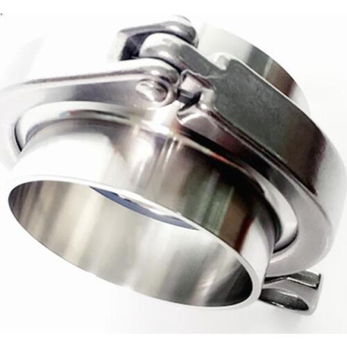 2.5" Tri Clamp x 63mm Pipe OD Stainless Sanitary 2 PCS SS304 Weld Ferrules + 1 PC SS304 Clamp + 1 PC Silicon Gasket