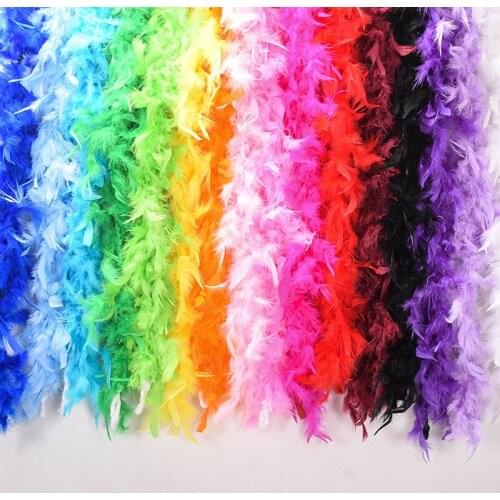7Pcs/lot 2m Long Chicken Feather Strip Color Turkey Feather for Carnival Christmas Party Wedding Decoration Costume Accessories