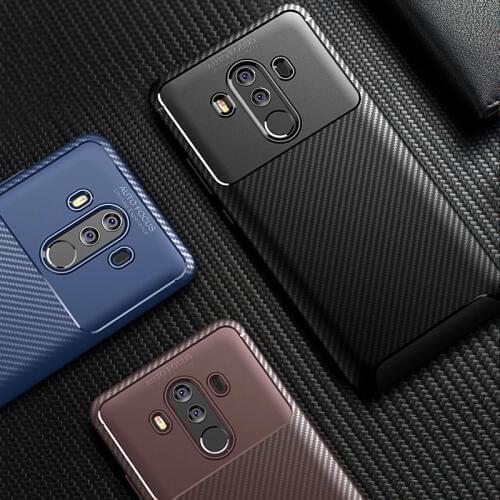 Carbon Fiber Cover For Huawei Mate 10 Pro Case Luxury Soft TPU Slim Silicone Case for Huawei Mate 10 Back cover For Mate 10 Pro