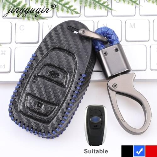 Fiber Leather Car Key Case For Subaru BRZ Forester Legacy Outback WRX WRX STI Impreza XV Crosstrek Smart Remote Keyless Cover
