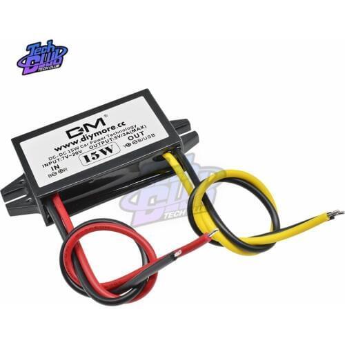 DC-DC 12V to 5V 3A Converter Module 5W Step Down Power Output Adapter Car Display Waterproof Power Supply Module
