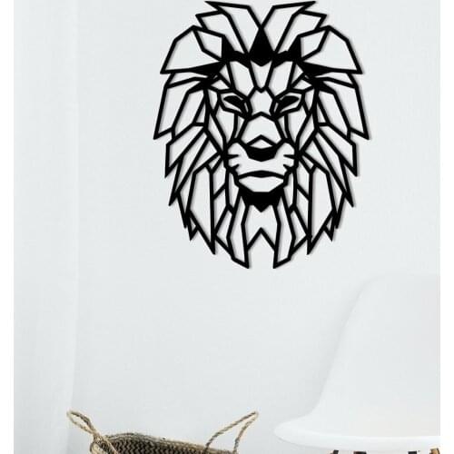 Wooden Lion Wall Decor Black Color King Of Forests Laser Cut Modern Nature Home Office New 3D Creative Stylish Living Room Kitchen Decorative New 2021 Quality Gift Ornament Beautiful Cute Painting Art MDF