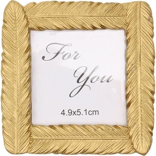 Gold Feather Design Photo Frame Picture Display Table Office Home Party Fashion Ornaments
