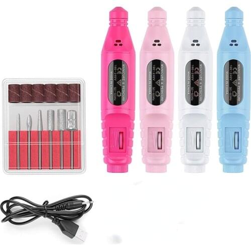 DIY Nail Salon Glazing Milling Pedicure Machine Nail Files Carve Grinder Polisher Nail Art Tools 7 Size Electric Manicure Drill