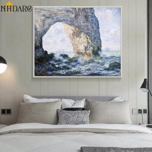 Classic Artist Monet Landscape The Manneporte Canvas Print Painting Poster Art Wall pictures for Living Room Home Decor Wall Art