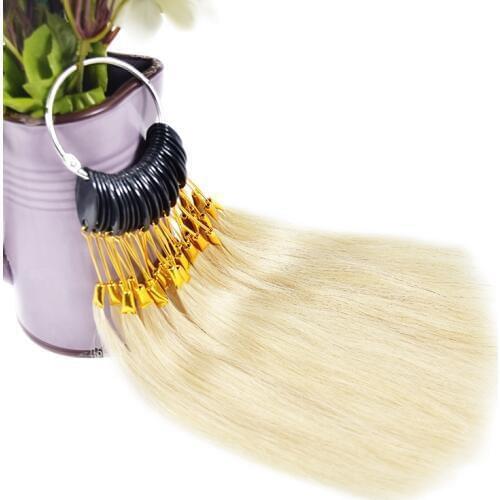 5 Sets,30pcs/set 100% Human Virgin Hair Color Ring For Human Hair Extensions And Salon Hair Dyeing Sample,Can Be Dye Any Color