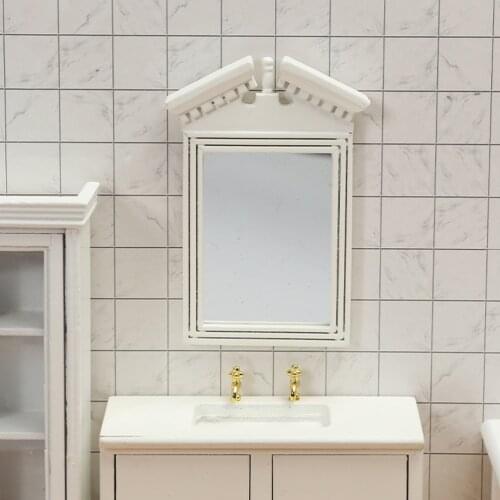 1/12 Mini House Mirror Miniature Vintage Mirror Doll Furniture Model For Kids Dollhouse Play House Toys Accessories