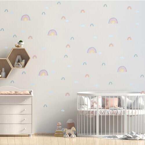 Cartoon Rainbow Weather Wall Stickers Children Nursery PVC High Quality Decals Kids Room DIY Colorful Poster DIY NEW YEAR