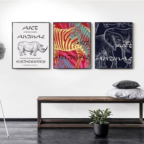 Nordic Colorful Line Drawing Poster Abstract Animals Canvas Modern Painting Art Print Wall Picture For Living Room Home Decor