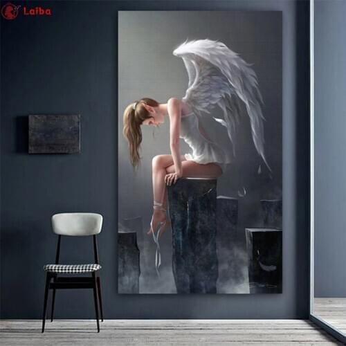 New diamond embroidery Larger Size Modern Angel Wings mosaic diamond paintings full square round drill stitch cross rhinestone