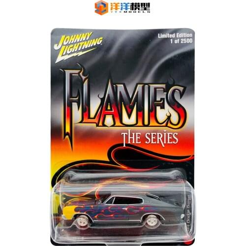 NEW Johnny Lightning 1/64 1966 Dodge Challenger War Horse Flames Pattern Collection of die-cast alloy car models