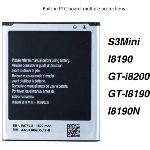 Original EB-L1M7FLU Battery For Samsung Galaxy S3 Mini S3Mini I8190 GT-i8200 GT-I8190 I8190N NFC 1500mAh