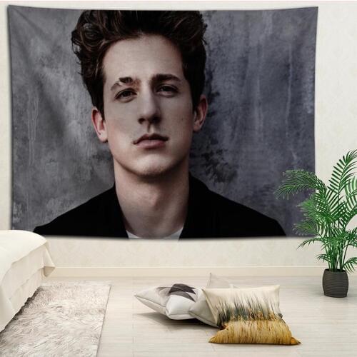 Custom Charlie Puth printed Background cloth wall covering room bedside cloth modern large painting Nordic fabric tapestry
