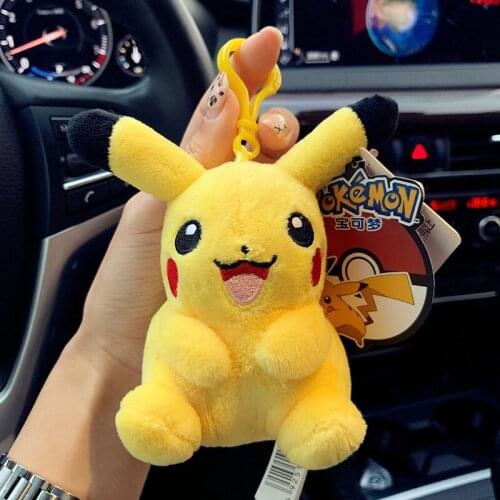 Plush Pokemon Dolls TAKARA TOMY Mini Pendant Toy Cartoons Anime Cute Pikachu Stuffed Keychain Kawaii Doll Girl Gift Kids Toys
