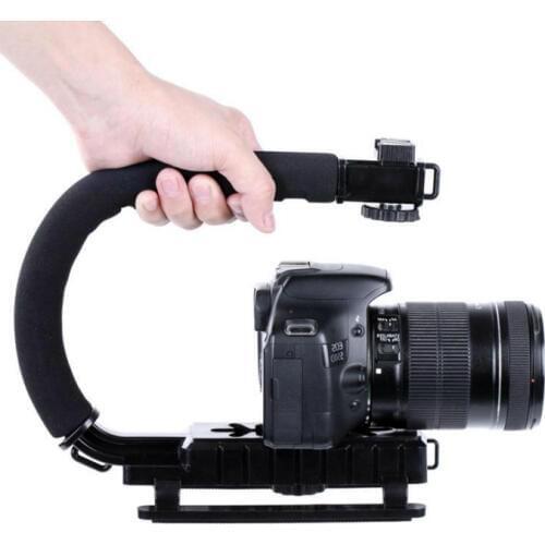 U-Grip Handheld Smartphone Video Rig Triple Cold Shoe Steadicam Stabilizer for Nikon Canon 5D Sony A7 A9 DSLR Videomakers Vlog