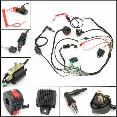 50 70 90cc 110cc 125cc Wiring Harness Loom Solenoid Coil CDI Quad Dirt Bike ATV Car Accessories Dropshipping