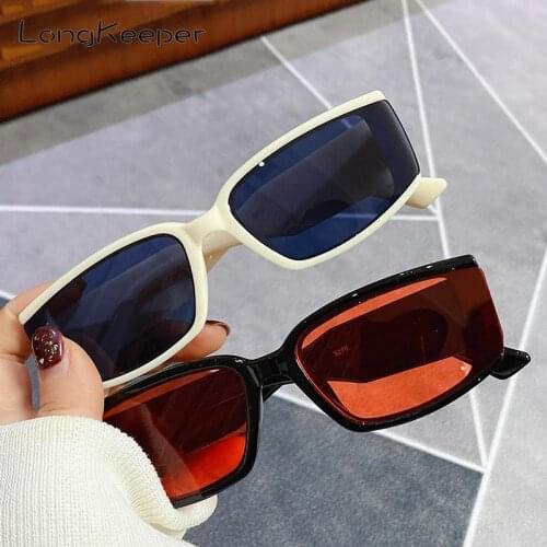 LongKeeper Small Rectangle Sunglasses Women Men Ins Popular Fashion Square Sun Glasses Female Driving Eyewear zonnebril dames