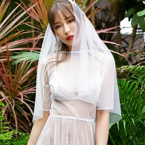 Thong Sexy bride wedding underwear veil white mesh gown bridal fashion personality perspective sexy female temptation sexy suit