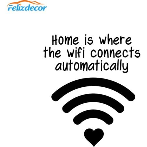 Home is Where the Wifi Connects Automatically Art Vinyl Sticker Car Decal Window Bumper Waterproof Stickers Modern Decor L336