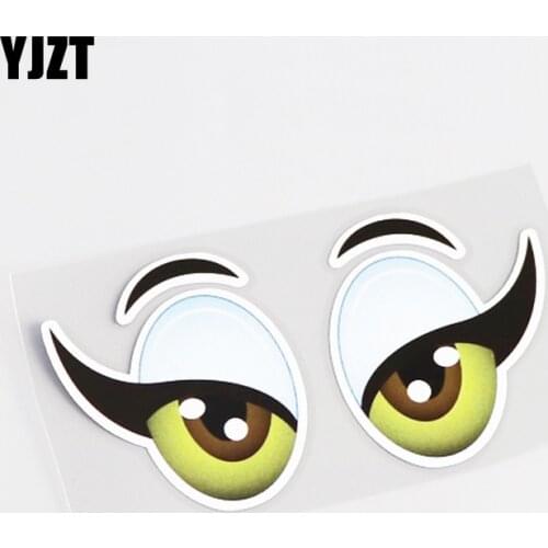 YJZT 11.8CM*6.8CM Individuality Fun Eye Car-styling Car Sticker Decal PVC Graphical 13-0464