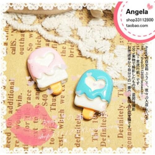 Jewelry Materials For Phone Decoration Really So Kawaii 20pcs Mixed 18mm Flat Back Reisn Cabochon Cute Icecream