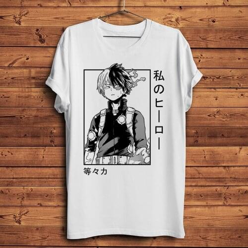 MHA Shoto Todoroki my hero academia funny anime tshirt Men new White Casual short sleeve T Shirt Unisex otaku streetwear tee