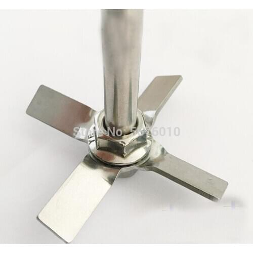 1set,DIA 40mm to 100mm,Lab 304 stainless steel Four-bladed propeller with stirring rod,Stir the material upward when stirring