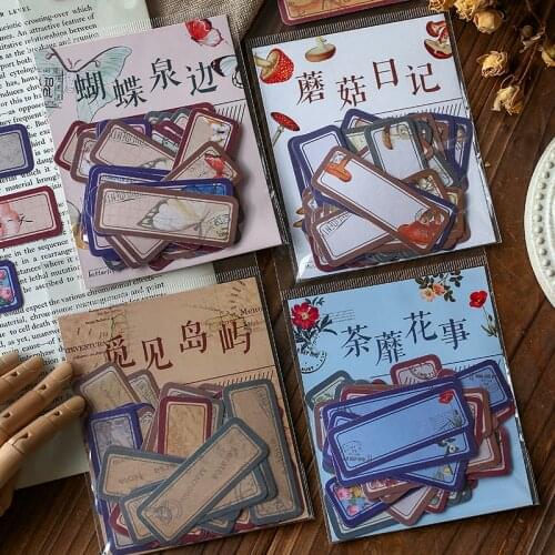 40 X Creative Vintage Writable Paper Stickers Decoration DIY Album Diary Scrapbooking Label Plants Animal Stationery Stickers