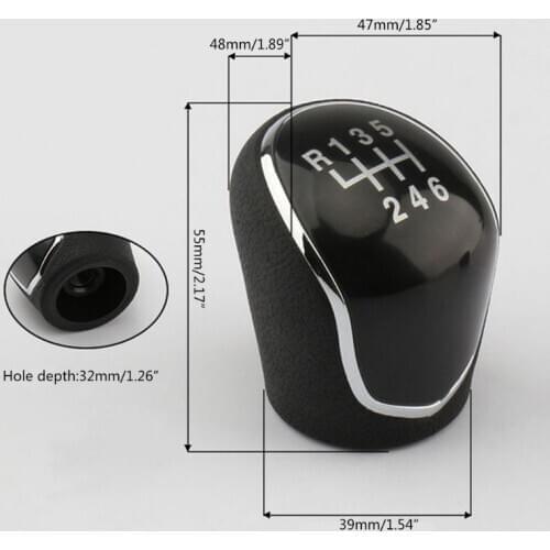 6 Speed Manual Stick Gear Shift Knob Lever Shifter Head Handball For Hyundai IX35 12-16