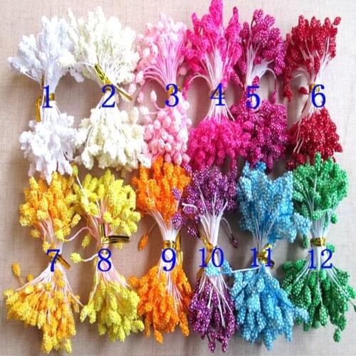 70pcs / batch random mixed double head DIY artificial mini foam flower stamen pistil 5mm * 5.5cm flower stamen 305