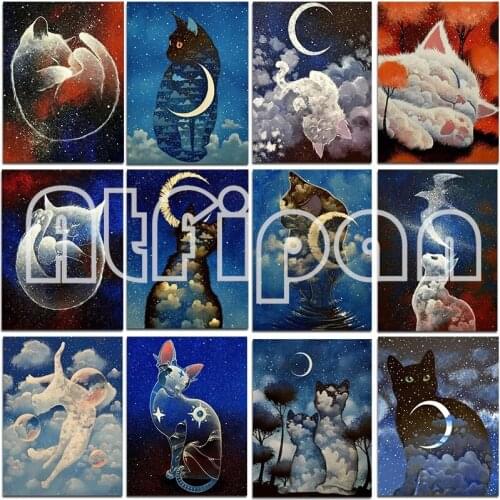 5D DIY Diamond Painting Animals Cat Full Square Diamond Embroidery Cross Stitch Full Round Diamond Mosaic Birthday Gift