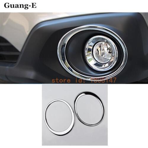 Car front fog light lamp detector frame stick ABS Chrome cover trim accessories fit for subaru Outback 2015 2016 2017 2018