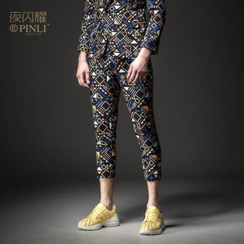Free Shipping New mens male man casual cropped pants trousers BY183115063