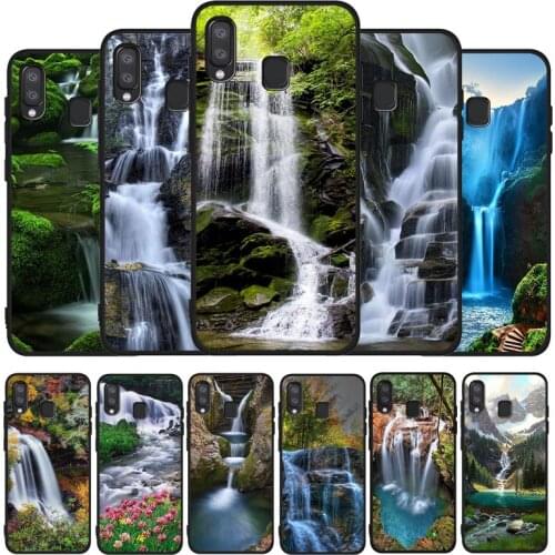 Waterfall Natural scenery black phone Case For Samsung A10 20 30 40 50 30S 50S 60 70 M10 M30S M40 A31 51 71 A20E A10E A21S