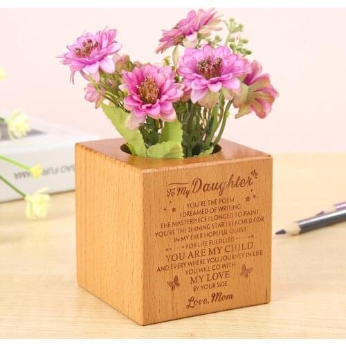 Wooden Handicraft Home Rustic Design Decor Wide Scope of Application Work Exquisite Tealight Candle Pen Holder Flowerpot