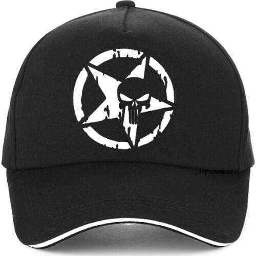 Movie game punisher summer cap men women Five stars skull printed Baseball caps Frank Castle adjustable snapback hat gorras
