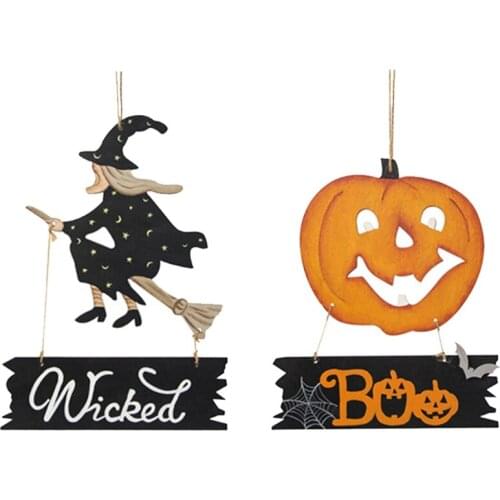 Halloween Witch Pumpkin Doll Pendant Cute Cartoon Ghost Hanging Ornament Home Decor Festive Party Tree Door Hanging