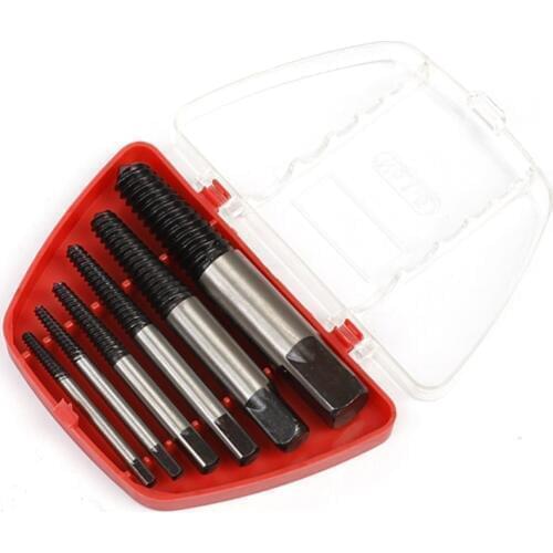 6Pcs/Set Damaged Broken Screws Extractor Drill Bits Removal Tool Damaged Bolts Remover Center Drill Bits Easy Out