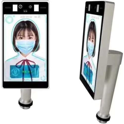 Korean software Language 8 inch TCP/IP Dynamic face recognition Thermal camera access control 50000 faces temperature measuring