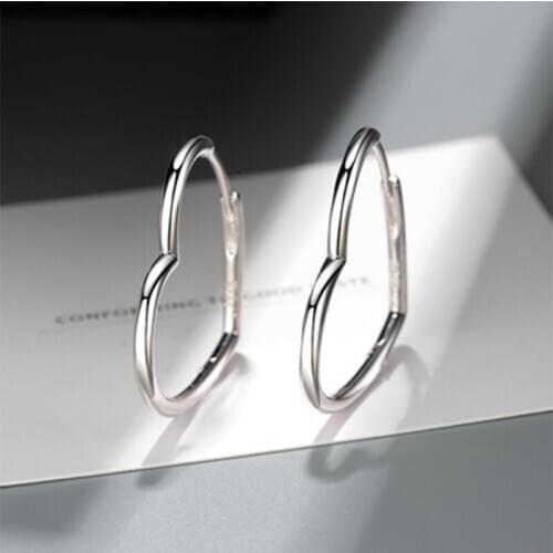 Fashion Heart Stainless steel Big Hoop Earrings for Women Statement Simple Party Girl Gift Jewelry